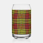 Red Yellow Plaid Checker Seamless Pattern Blikvorm Glas (Rechts)