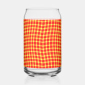 Red Yellow Plaid Checker Seamless Pattern Blikvorm Glas (Rechts)