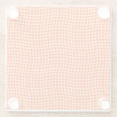 Red Yellow Plaid Checker Seamless Pattern Glazen Onderzetter (Achterkant)