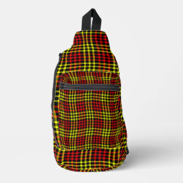 Red Yellow Plaid Checker Seamless Pattern Sling Bag