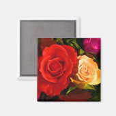 Red Yellow Rose Magnet -  Magneet (Voorkant / Achterkant)