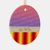 Red Yellow Stripes Your Photo Ornament (Rechts)