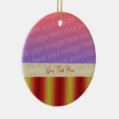 Red Yellow Stripes Your Photo Ornament (Rechts)
