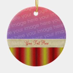 Red Yellow Stripes Your Photo Ornament