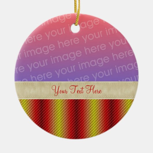 Red Yellow Stripes Your Photo Ornament (Voorkant)