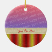 Red Yellow Stripes Your Photo Ornament (Achterkant)