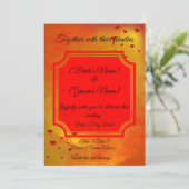 Red & Yellow Traditional Wedding Invitation | (Debout devant)