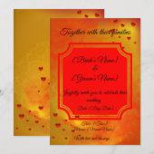 Red & Yellow Traditional Wedding Invitation | (Devant / Derrière)