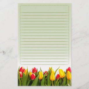 Red Yellow Tulip Flowers Green Background led Briefpapier