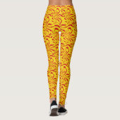 Red Yellow Zebra Stripes femmes Capris Leggings (Dos)