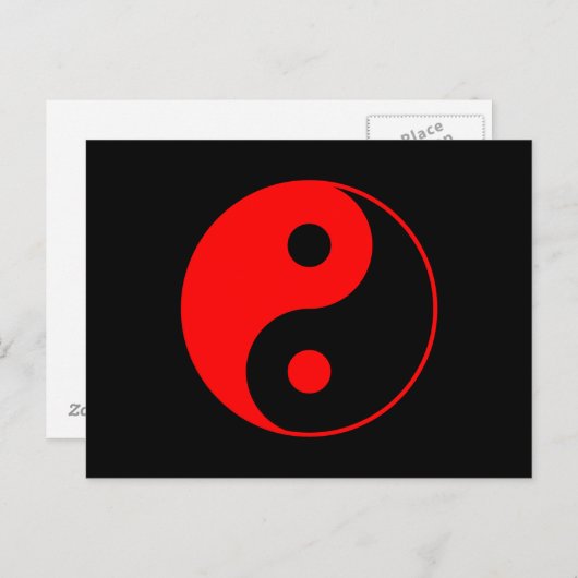 Red Yin Yang Symbol Briefkaart (Voorkant / Achterkant)
