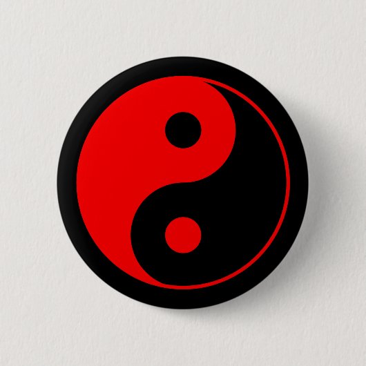 Red Yin Yang Symbol Button (Voorkant)