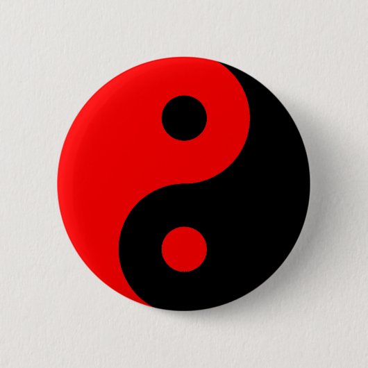 Red Yin Yang Symbol Ronde Button 5,7 Cm (Voorkant)