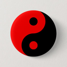 Red Yin Yang Symbol Ronde Button 5,7 Cm