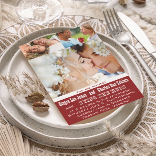 Red Your Photo Wedding Invitations