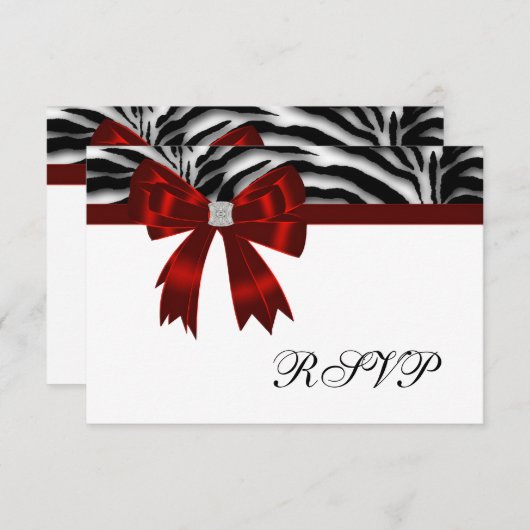 Red Zebra Red Bow RSVP (Devant / Derrière)