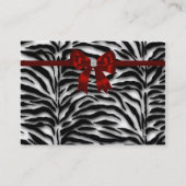 Red Zebra Red Bow Zebra Cartes de visite (Dos)