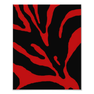 Red Zebra Stripe Animal Print Foto Afdruk