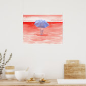 Red Zee Umbrella Poster (Keuken)