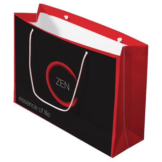Red Zen Large Gift Bag Groot Cadeauzakje (Voorkant Gekanteld)
