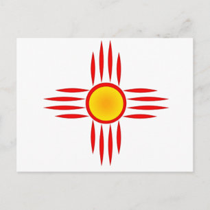 Red Zia Sun God Briefkaart