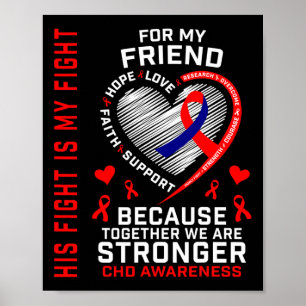 Red zijn gevecht is mijn vechtvriend CHD Awareness Poster