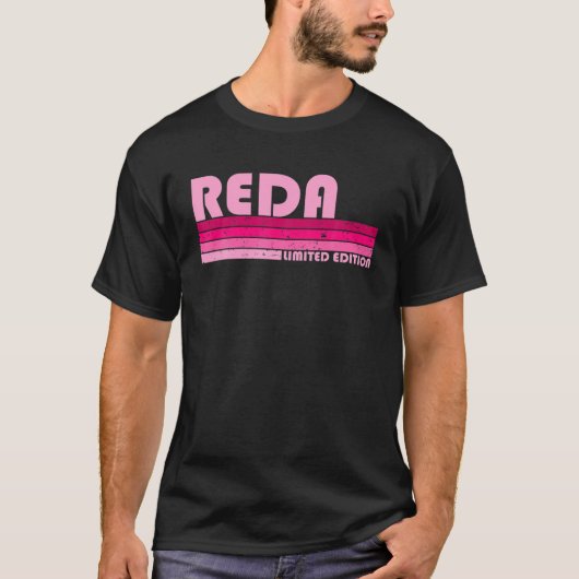 REDA Name Personalized Retro  80S 90S geboorte T-shirt (Voorkant)