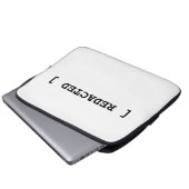 [ REDACTED ] Minimalist Typographic Professional  Laptop Sleeve (Voorkant onderkant)