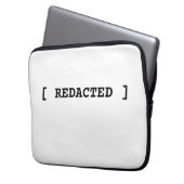 [ REDACTED ] Minimalist Typographic Professional  Laptop Sleeve (Voorkant Links)