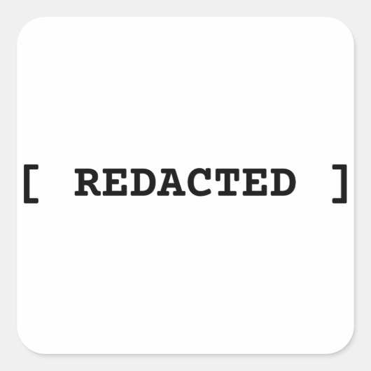 [ REDACTED ] Minimalist Typographic Secret Sticker (Voorkant)