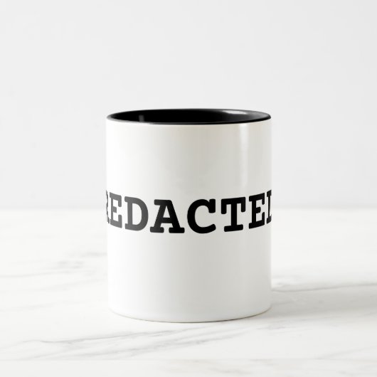[ REDACTED ] Typographic Minimalist Two-Tone Mug (Centre)
