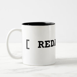[ REDACTED ] Typographic Minimalist Two-Tone Mug Tweekleurige Koffiemok