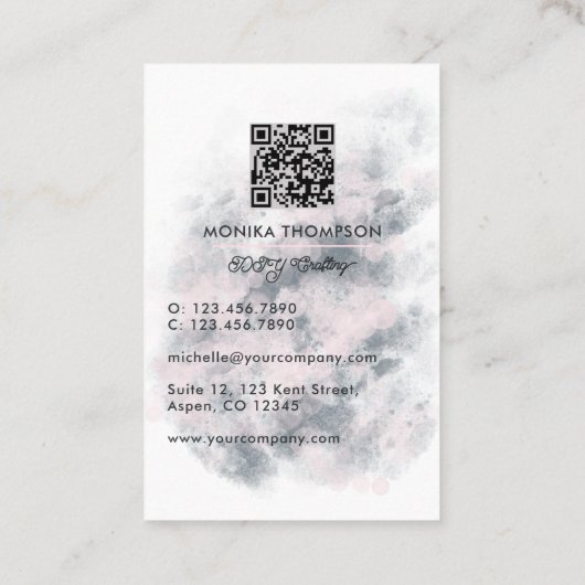 Rédaction Queen Crafter QR Code Carte de visite (Dos)