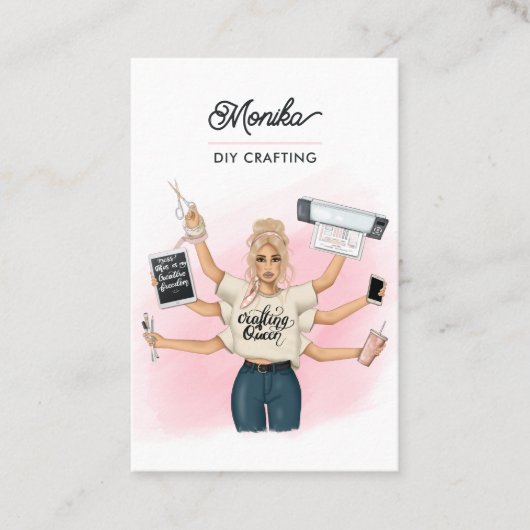 Rédaction Queen Crafter QR Code Carte de visite (Devant)