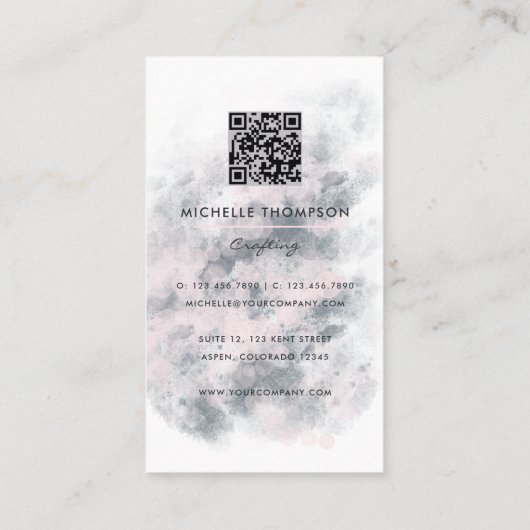 Rédaction Queen Crafter QR Code Carte de visite (Dos)