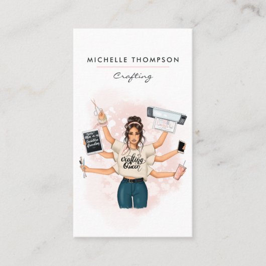 Rédaction Queen Crafter QR Code Carte de visite (Devant)