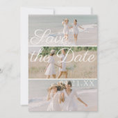 Redactioneel Drie Foto Collage Script Save The Date (Voorkant)