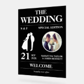 Redactionele stijl bruiloft ingang welkom acryl bord (Hoek)