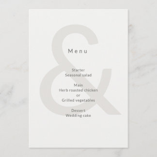 Redactionele typografie Huwelijk Menu