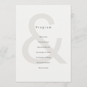 Redactionele typografie Huwelijksprogramma Programma