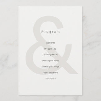 Redactionele typografie Huwelijksprogramma Programma