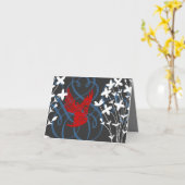 Redbird en Bluets Kaart (Gele Bloem)