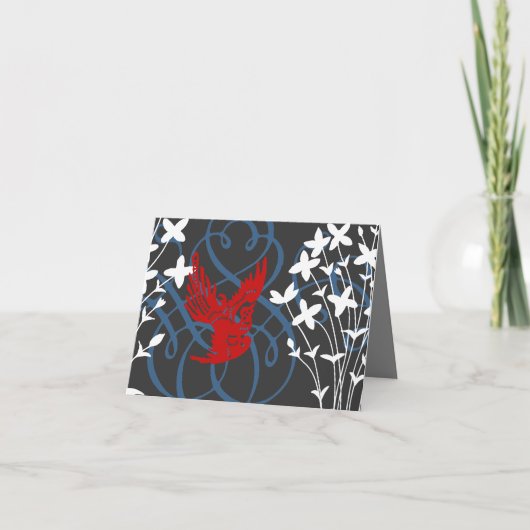 Redbird en Bluets Kaart (Voorkant)