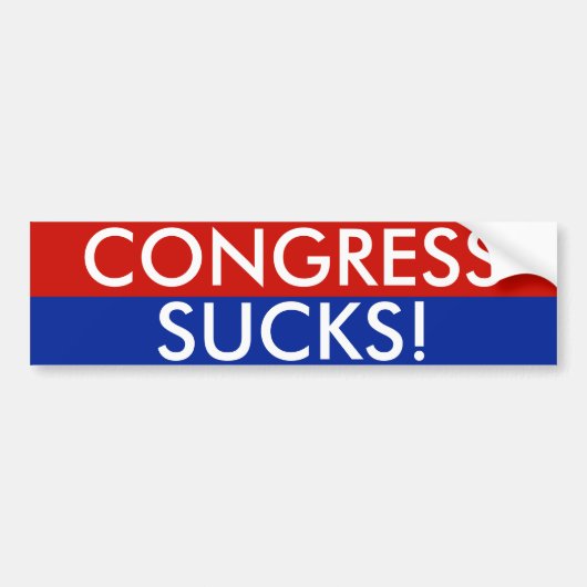REDBLUE, CONGRESS, SUCKS! BUMPERSTICKER (Voorkant)