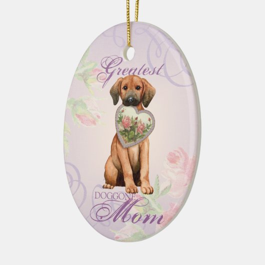 Redbone Coeur maman ornement céramique (Gauche)