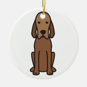 Redbone Coonhound Dog Cartoon Keramisch Ornament