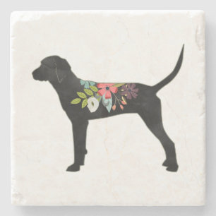 Redbone Coonhound Hondenras Boho Foral Silhouette Stenen Onderzetter