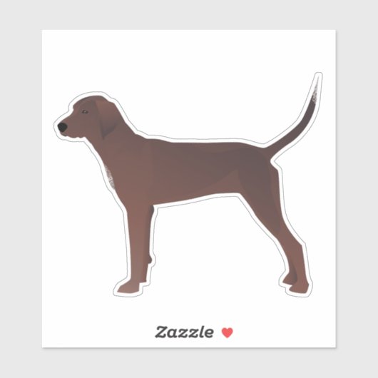 Redbone Coonhound Hondenras Silhouette Sticker (Vel)