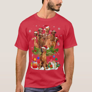 Redbone Coonhound kerstboom lampjes Funny Dog T-shirt