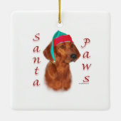 Redbone Coonhound Santa Paws Keramisch Ornament (Achterkant)